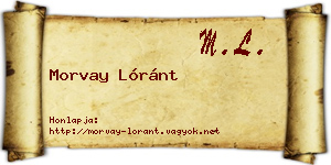 Morvay Lóránt névjegykártya