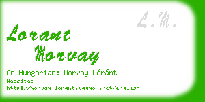 lorant morvay business card
